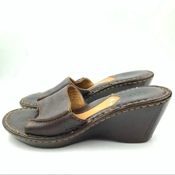 Born Ida sandals sz 7 38 M/W brown leather wedge - Picture 5 of 13